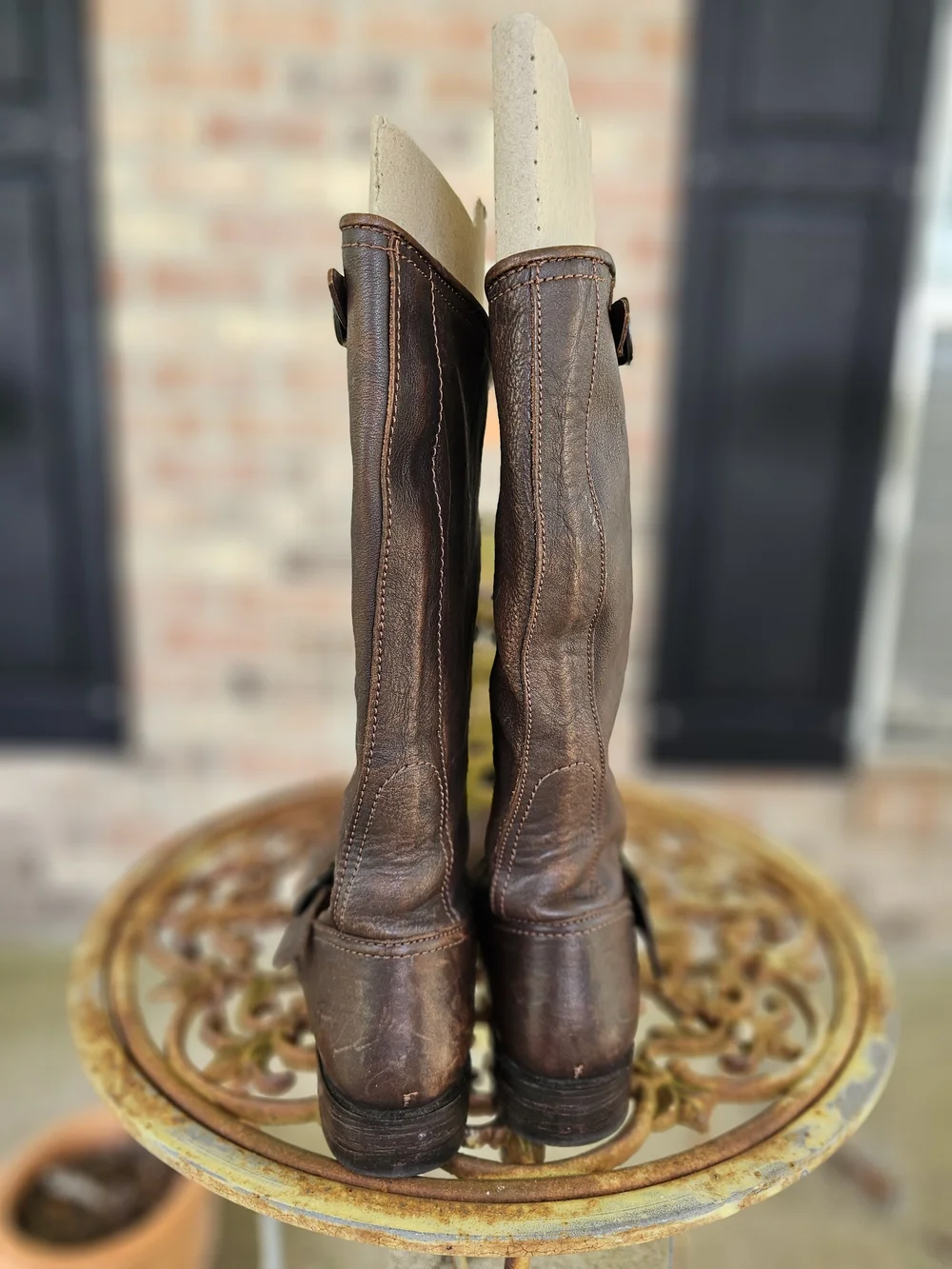 Frye Veronica Slouch Dark Brown Leather Boots Womens Approx.Size 11/11.5